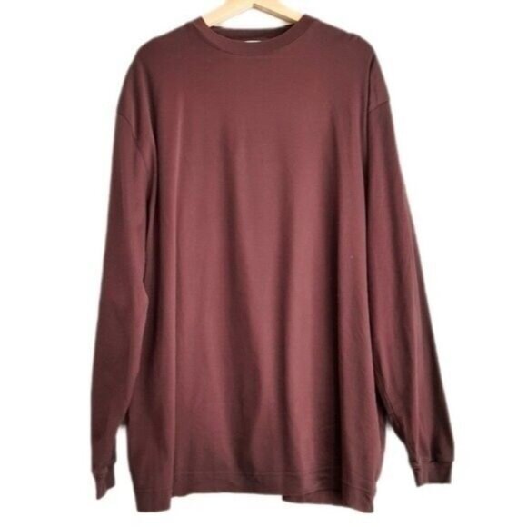 CUTTER & BUCK \ Crewneck Tee Long Sleeve burgundy Men's Sz XL - Picture 1 of 10